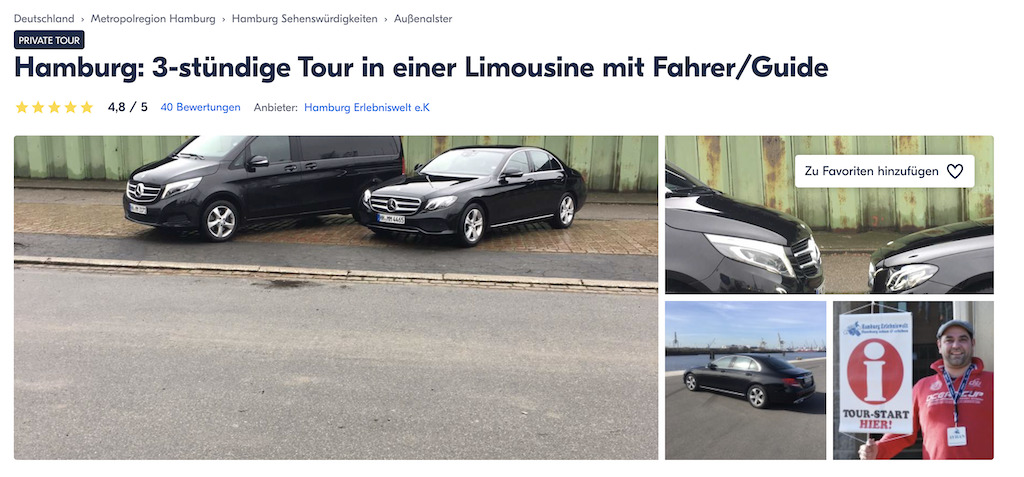 3-stündige Tour in einer Limousine mit Fahrer/Guide (Dauer 3 Stunden)