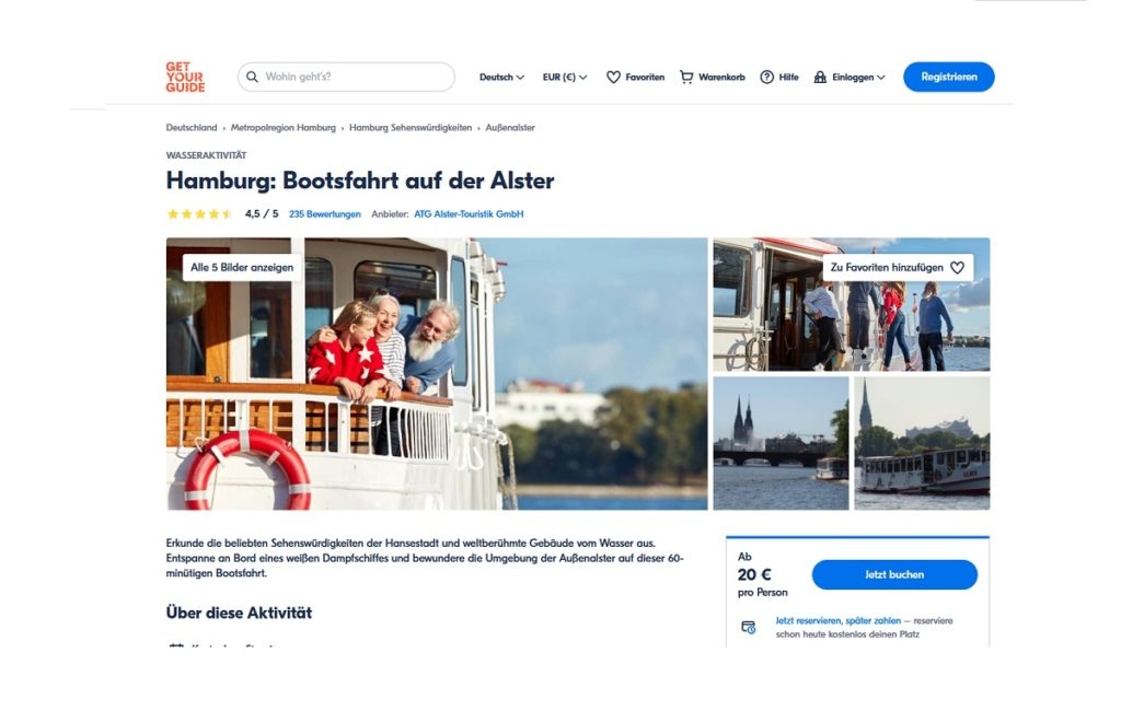 Bootsfahrt auf der Alster