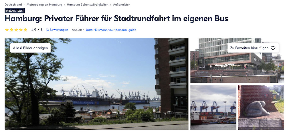 Privater Führer für Stadtrundfahrt im eigenen Bus (Dauer 2 Stunden)