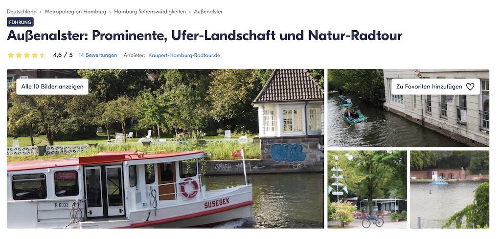 Prominente, Ufer-Landschaft und Natur-Radtour (Dauer 3 Stunden)